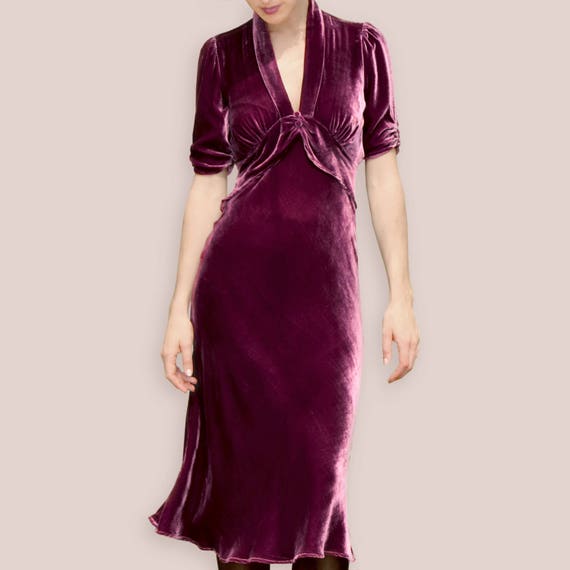 silk and velvet dress