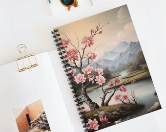 Cherry Blossoms Sakura Spiral Notebook - Ruled Line