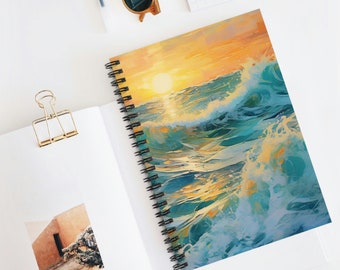 Warm Summer Coastal Breeze Spiral Notebook - Ruled Line