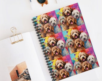 Colorful Painted Dogs! Spiral Notebook - Ruled Line