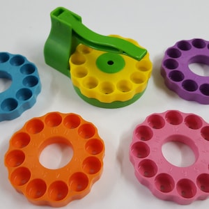 EASY SAMPLE Press & DISC Set (Basiseinheit + 4 Farbscheiben) Befüllen / Versiegeln (Öffnung / Miniwalze) Probe / Tropfen ätherisches Öl Fläschchen 1ml 2ml