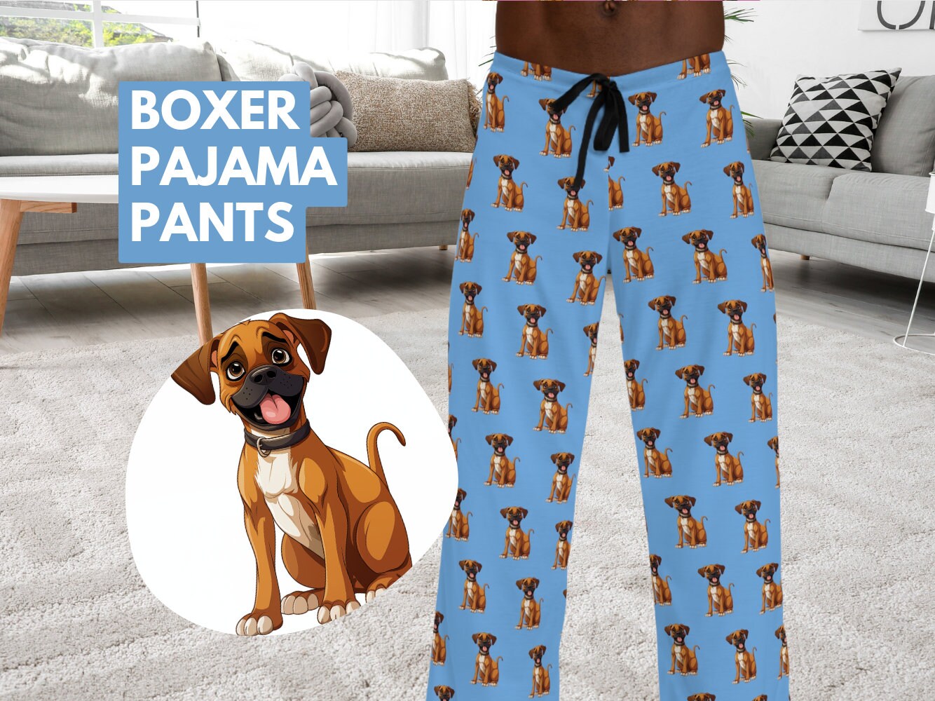 Customized Boxer Pajama Pants Gift for Boxer Dog Fans Gift for Her Gift for Him Pajamas for Mom and Dad Drawstring and Elastic Waist Etsy UK