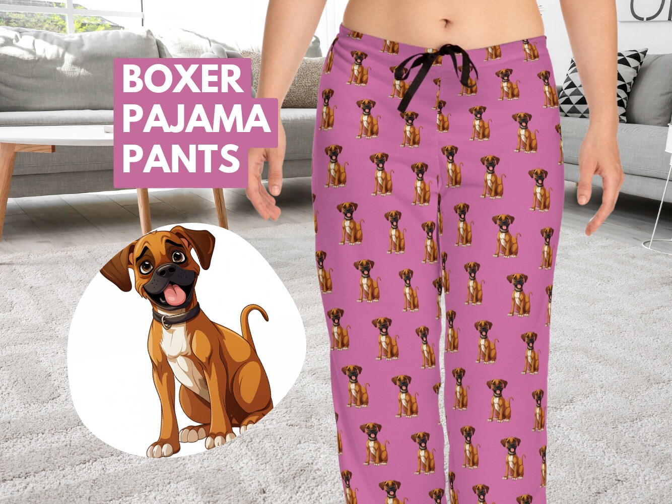Boxer dog pajama pants deals