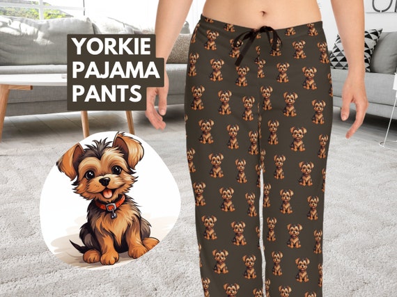 Yorkie print pajamas hotsell