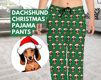 Dachshund Gift, Dachshund Dog Gifts, Christmas Pajama Pants, Gift for Dad, Mom, Dachshund Christmas Gift Present, Unique Holiday Gift Pajama