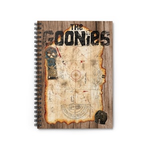 The Goonies Spiral Notebook - Ligne gouvernée, Paresse, Chunk, Hey You Guys, Goondocks, Notes, One-Eyed Willy, Carte au trésor, Os de cuivre, Doubloon