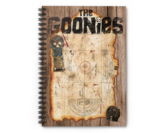The Goonies Spiral Notebook - Ligne gouvernée, Paresse, Chunk, Hey You Guys, Goondocks, Notes, One-Eyed Willy, Carte au trésor, Os de cuivre, Doubloon