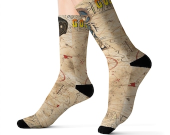 Les os de cuivre des Goonies, Doubloon, One Eyed Willy’s Treasure Map Socks - 3 Tailles: S, M, L