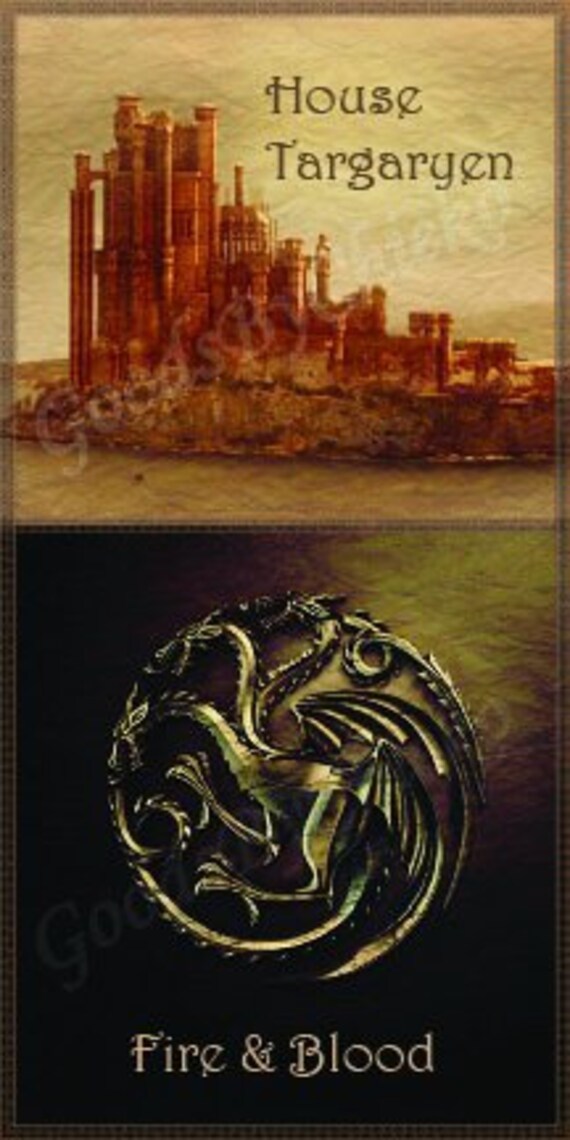 Game of Thrones Bookmark House Targaryen - Etsy Ireland