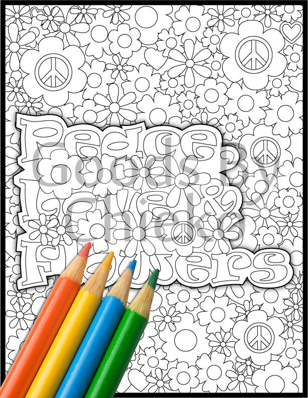 70s Flower Coloring Page