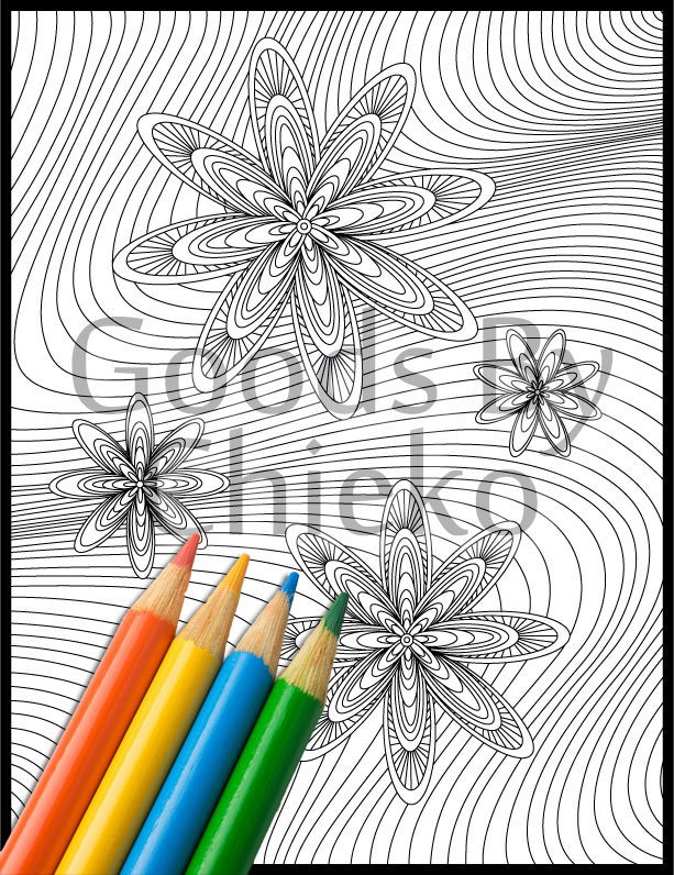 70s Flower Coloring Page
