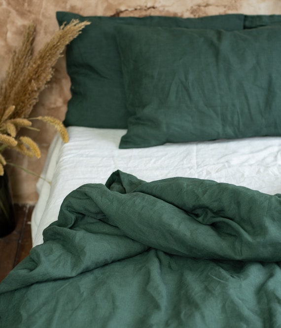 Soft Linen Duvet Cover Green Linen Duvet Cover Organic Duvet Etsy