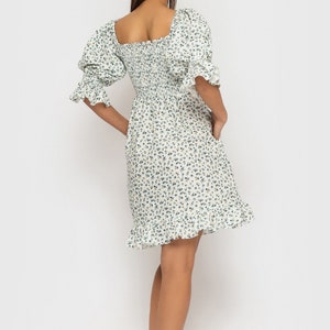 Floral Linen Dress / Linen Women's Clothing image 4