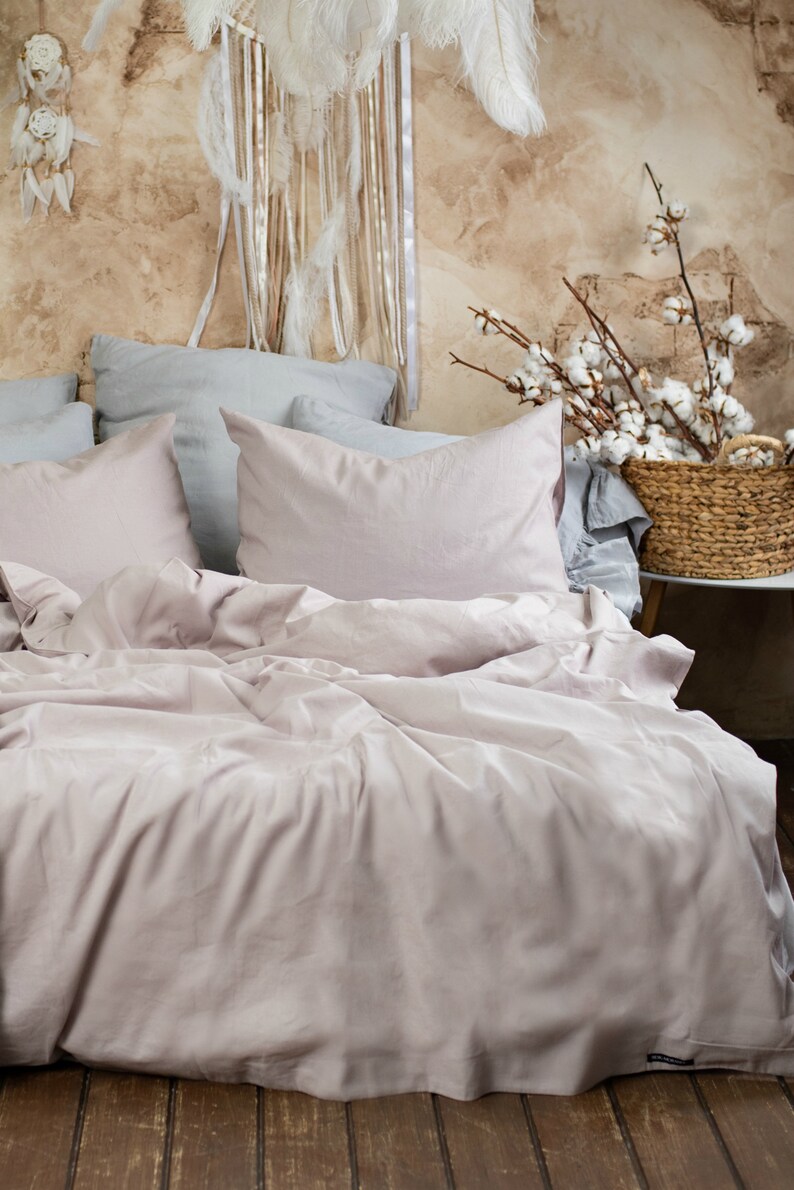Linen Duvet Cover in Dusty Pink Dusty Rose Linen Duvet Cover Etsy