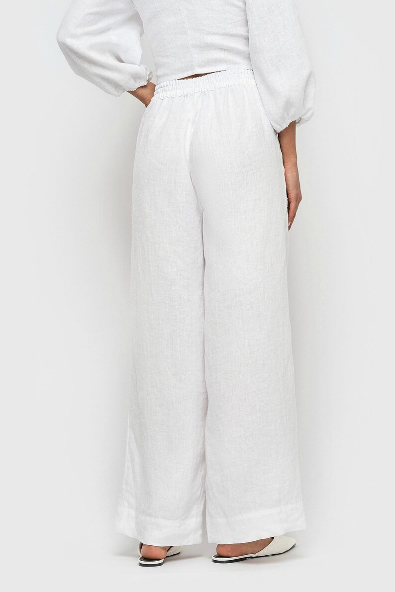 White Linen Pants / Linen Women's Clothing / Natural Linen Etsy
