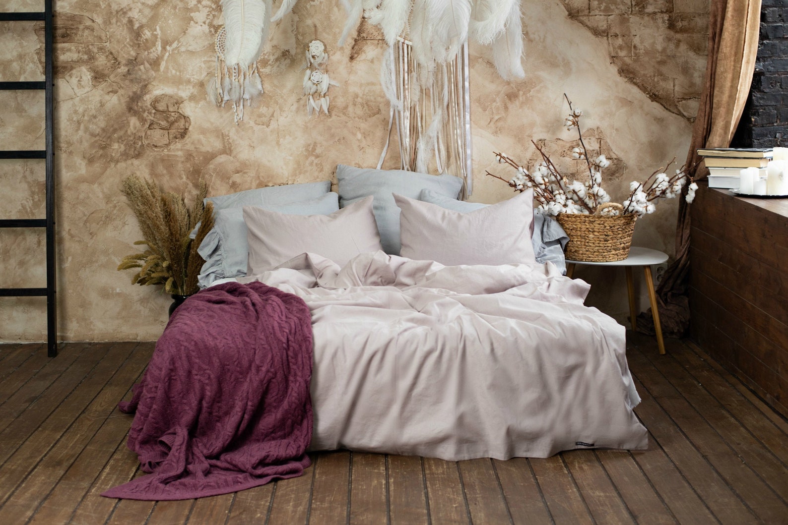 Linen Duvet Cover in Dusty Pink Dusty Rose Linen Duvet Cover Etsy