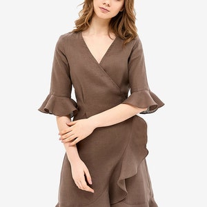 Black Linen Robe With Ruffles/ Linen Robe Women - Etsy