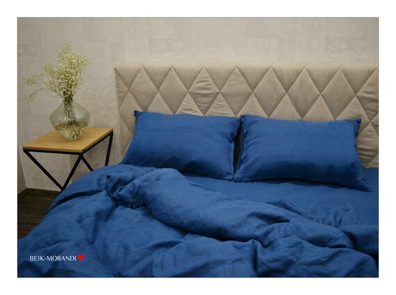 Duvet Cover In Dark Blue Navy Blue Linen Duvet Cover 100 Etsy