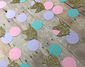 Unicorn Confetti, Unicorn Theme confetti, confetti, 100 confetti piece Package (20Unicorn&80Circle)