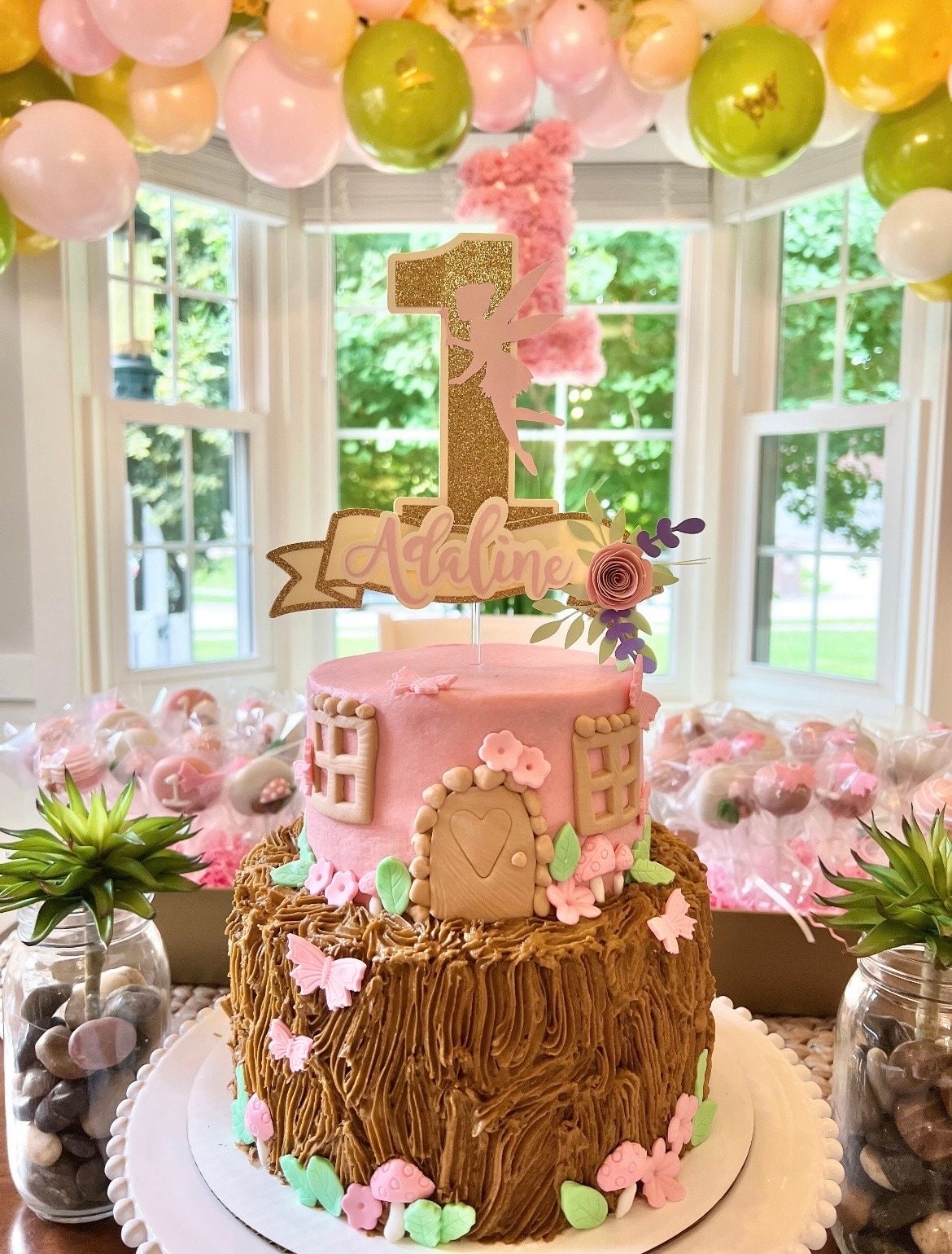 Fairy high chair banner fairy theme fairy high chair banner fairy first birthday party fairy cake topper floral party