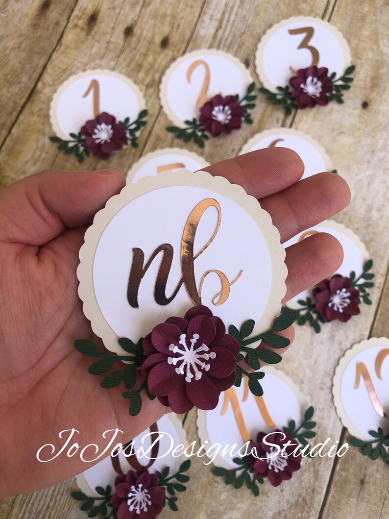 monthly cards photo cards Floral Milestone banner floral birthday