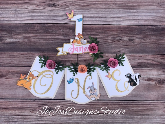 Bambi high chair banner, Bambi cake topper, 1st birthday Bambi theme Il_570xn