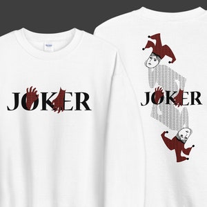 Moletom Joker, gola redonda, design de cartas de jogar, unissex, design exclusivo