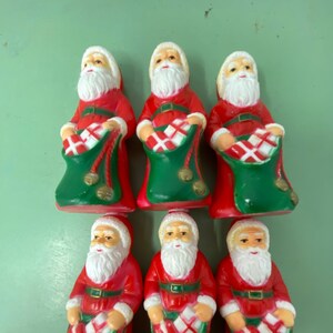 Vintage Santa Lights - 6 Vintage Santa Light Covers Christmas - Blow Mold Santa Christmas Lights - Vintage Christmas Lights