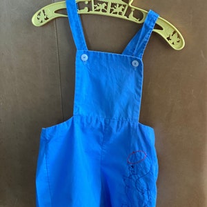 Vintage Boy Overalls 18 mos - 2T Romper (Approx)⎮ Toddler Blue Duck Overalls Vtg⎮ Vintage Children&#39;s Clothing ⎮ Vintage Overalls Dungarees
