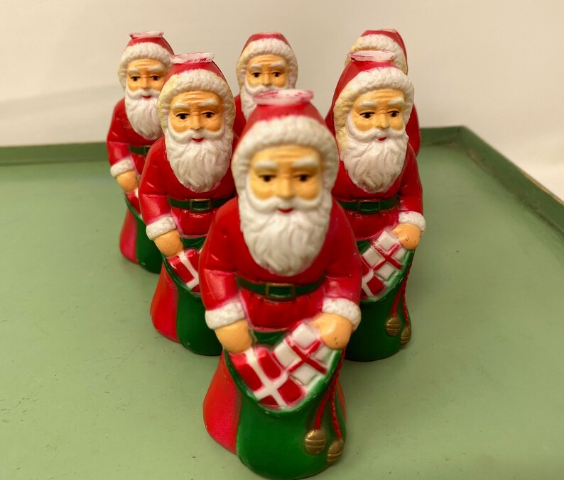 Vintage Santa Lights 6 Vintage Santa Light Covers Christmas Blow Mold