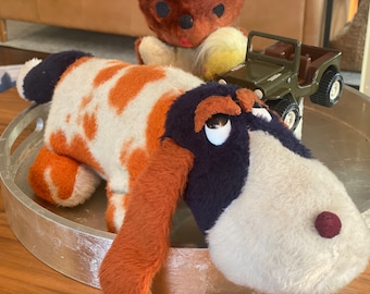 Vintage 1950’s Atlanta Novelty 15" Plush Puppy Hound Dog - Atlanta Gerber Novelty Mohair Plush Stuffed Puppy Dog Beagle w/ Orange Spots