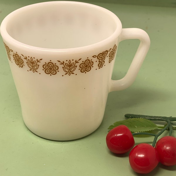 Vintage Pyrex Gold Butterfly Coffee Mug - Pyrex Corning Butterfly Mug Coffee Cup - Vintage Corelle Gold Butterfly Mug MCM Coffee Mug