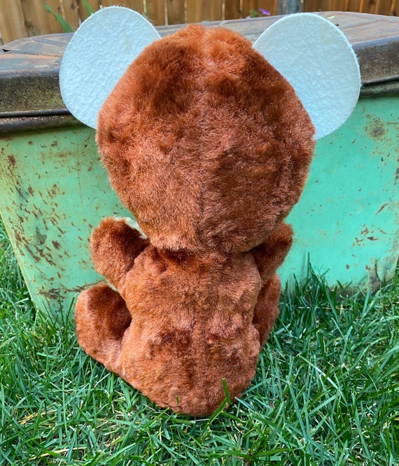 Vintage 1960s Plush Brown Teddy Bear With Felt Ears - Etsy