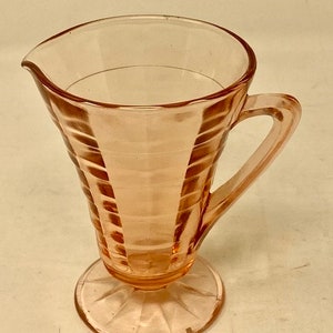 Pink Depression Glass Creamer Indiana Glass 4 Inch Pink Glass Creamer Pitcher Ridged Pattern - Indiana Glass Pink Tea Room Creamer