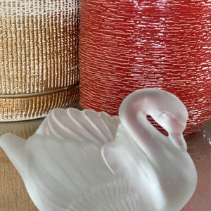 Frosted Glass Swan - Glass Swan Figurine - Swan Air Plant Container