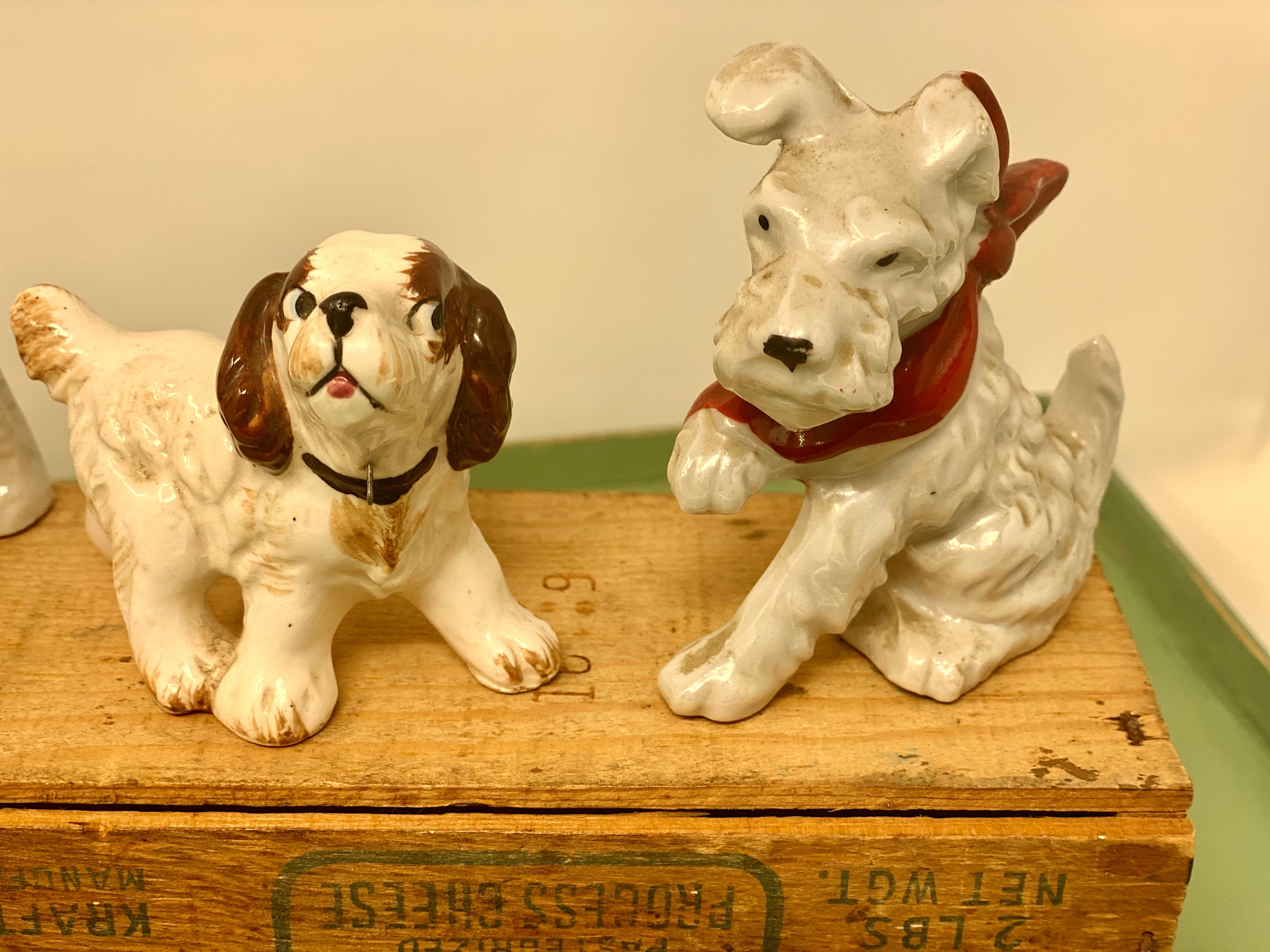 Lot of Vintage Porcelain Dog Figurines Miniature Dog Etsy