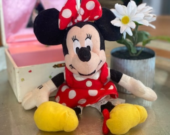 Vintage 9" Minnie Mouse Plush Doll 1980's Minnie Mouse Stuffed Doll Walt Disney Co