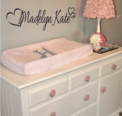 Personalized NAME HEARTS Vinyl Wall Art Decal Kids Girls Boys Children ...