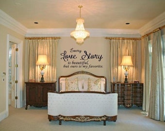 EVERYLOVE STORY Is Beautiful Home Bedroom Vinyl Wall Decal Lettering Words