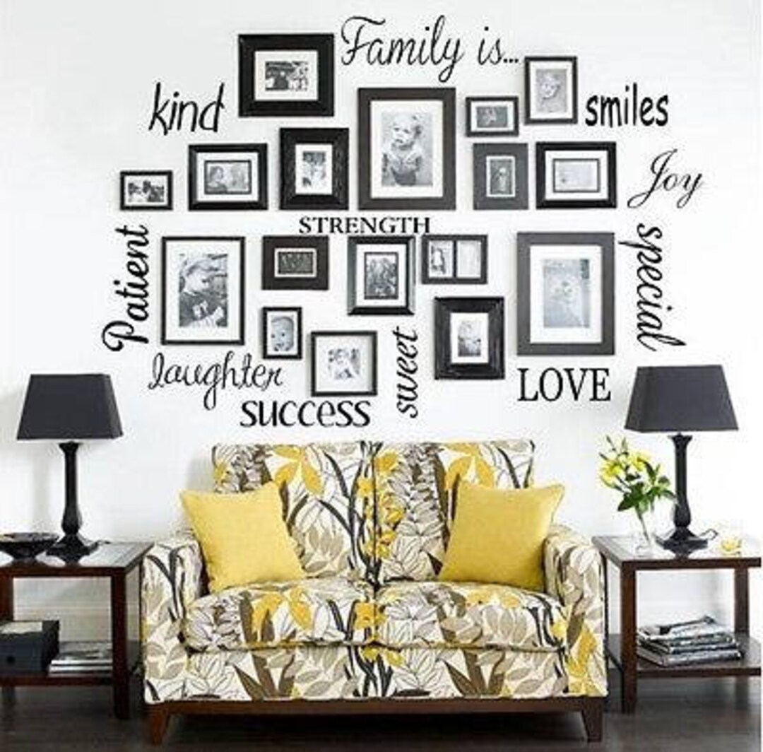 FAMILY IS Vinyl Lettering Words Wall Art Quote Sticky Decals Sticker ...