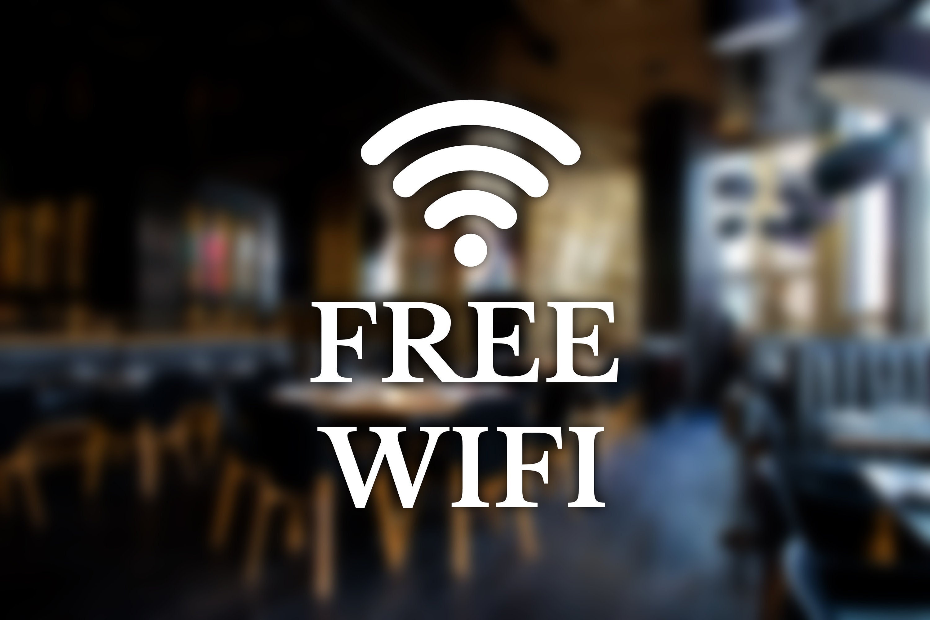 Wi Fi Internet Cafe Sign Decal Vinyl Sticker For Shops Pubs Hotels Offices Bars 