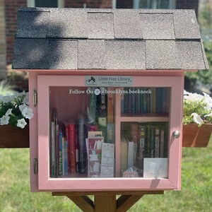Pink Little Free Library Little Library Decal, Blessing Box Decal, Lending Library Decal ...