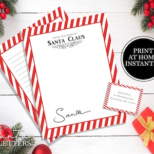Papel timbrado do Papai Noel, Carta do Papai Noel, Carta em branco de ou para o Papai Noel