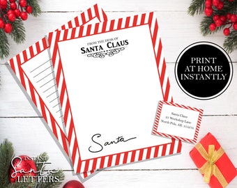 Santa's Letterhead, Letter From Santa, Blank Letter From or For Santa Set