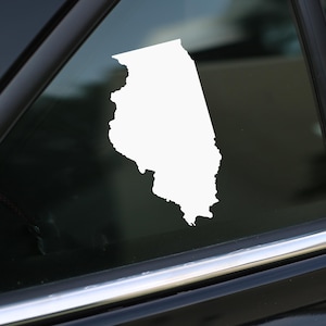 Illinois State Decal, Illinois Vinyl Decal Sticker for Car, Laptop or Wall, Illinois Gift