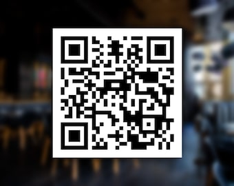 Custom QR Code Decal, Business QR Code Decal, Business Door QR Code Decal, Store Decal, Business Advertising, Business Marketing, Menu qr
