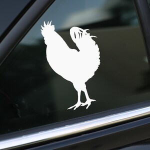 Rooster Decal, Chicken Decal Sticker for Car, Laptop or Wall, Vinyl Gift, Rooster Gift