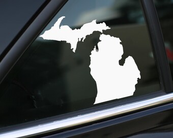Calcomanía del estado de Michigan, calcomanía de vinilo de Michigan para auto, computadora portátil o pared, regalo de Michigan