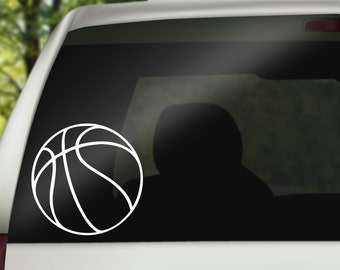 Basketball Decal, Sports Decal Sticker for Car, Laptop or Wall, Vinyl Gift, Basketball Gift