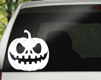 Sticker citrouille, sticker Jack O Lantern pour voiture, ordinateur portable ou mur, cadeau vinyle, cadeau d'Halloween